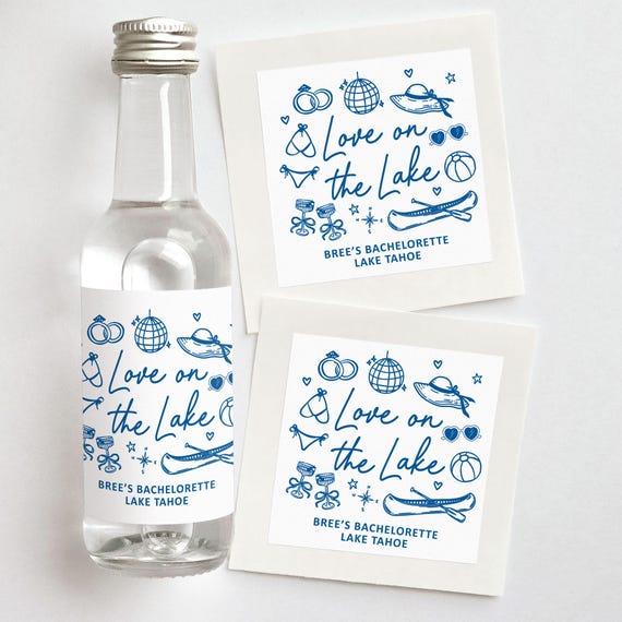 Love on the Lake Custom Shooter Labels | Lake Bachelorette Favors