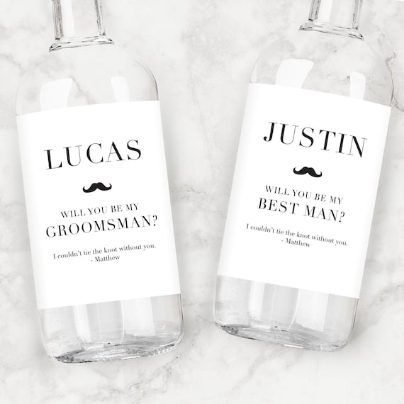 Groomsman Proposal Gift | Custom Tequila Labels or Whiskey Bottle Labels