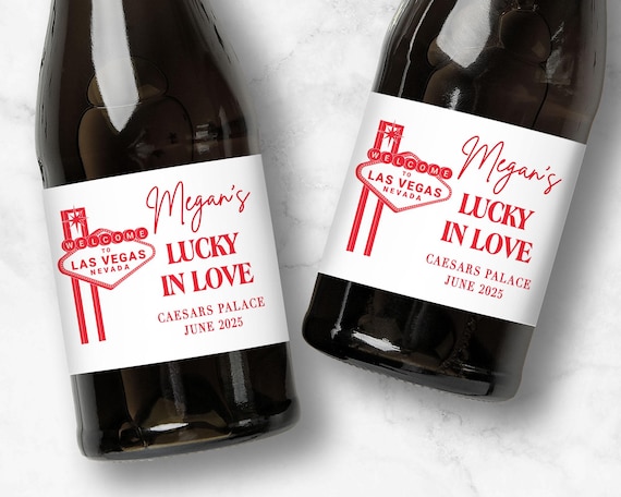 Lucky in Love Vegas Bachelorette Favors | Custom Wine or Champagne Labels