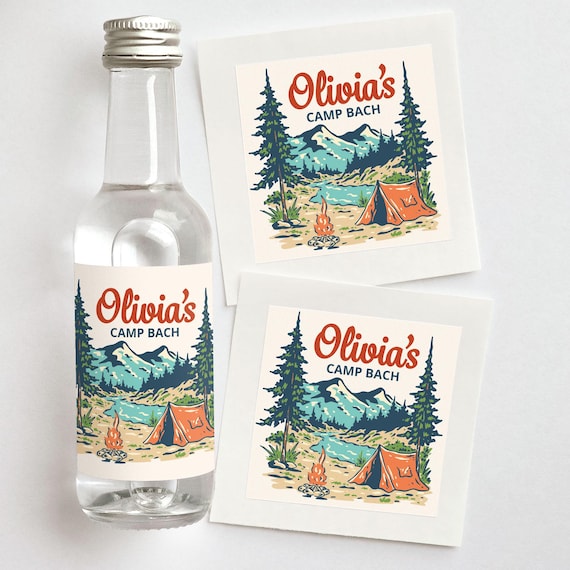 Retro Camp Bachelorette Favors | Custom Shooter Labels
