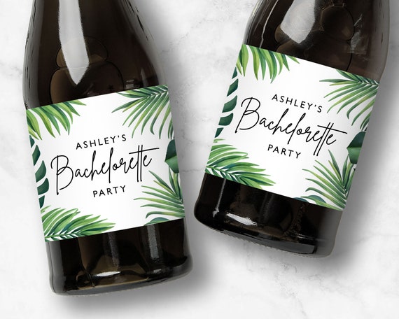 Personalized Beach Bachelorette Party Favors | Wine or Champagne Labels | Tropical Birthday