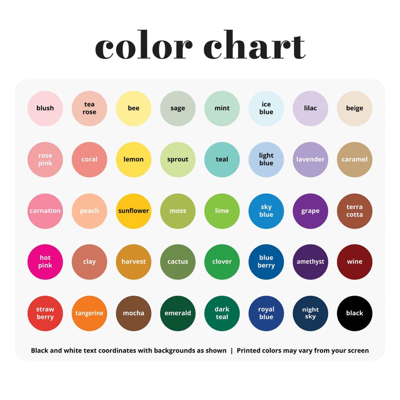 Custom design color chart | Forever Labels