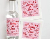 Lucky in Love Custom Shooter Labels Vegas Bachelorette Favors