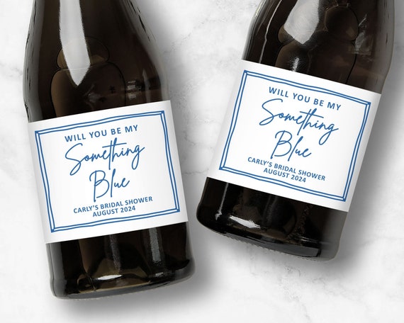 Something Blue Bridesmaid Proposal | Custom Wine or Champagne Labels | Will You Be My Something Blue? | Amalfi Bridal Shower Favors