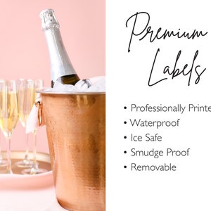 Last Splash Champagne Labels, Personalized Tropical Pink Flamingo Bachelorette Favors image 2