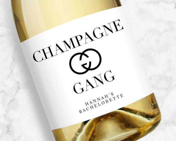 Champagne Gang Champagne Labels, Bachelorette, Bridal Shower or Birthday Favors