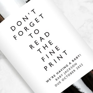 Baby Announcement Wine Label | Personalized Gift Pregnancy News