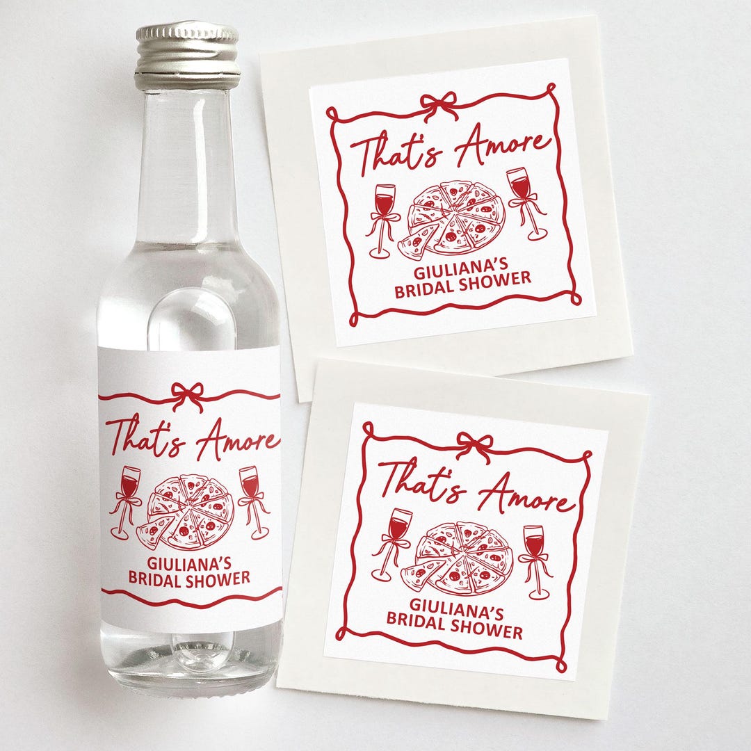 That's Amore Bridal Shower Favors | Custom Shooter Labels - Etsy