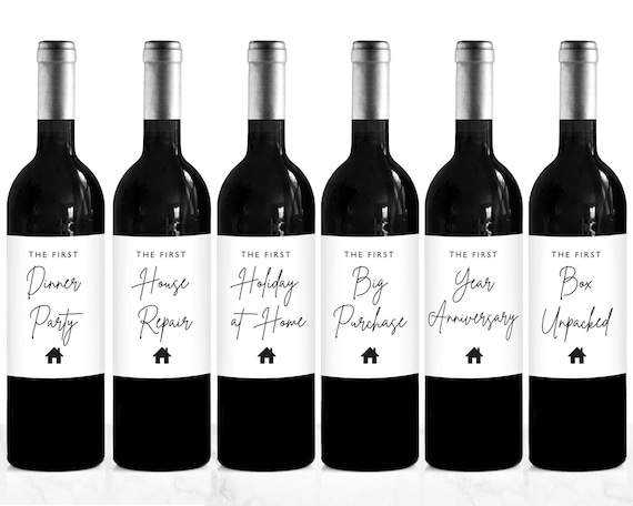 Housewarming Milestone Wine Labels, Gift for New Home