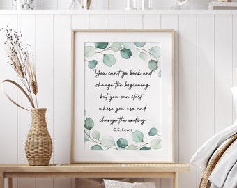 C.S Lewis Quote Print, Inspirational Quote, Motivational Quotes, Counselor Office, Encouraging, Sobriety Gift, Eucalyptus Printable Wall Art