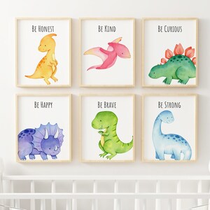 Dinosaur Boy Nursery Wall Art, Dinosaur Prints, Watercolor Paintings, Kids Room Decor, Childrens Playroom, Baby Shower Gift, Animal Posters