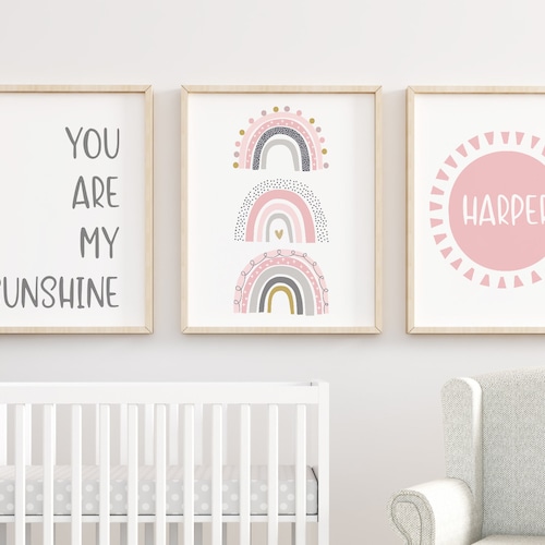 You Are My Sunshine Rainbow Baby Nursery Prints Baby Nursery Etsy