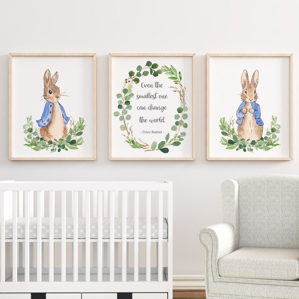 Peter Rabbit Nursery Prints, Even the smallest one can change the world, Peter Rabbit Quote, Nursery Wall Decor, Custom Baby Gift, Kids Room