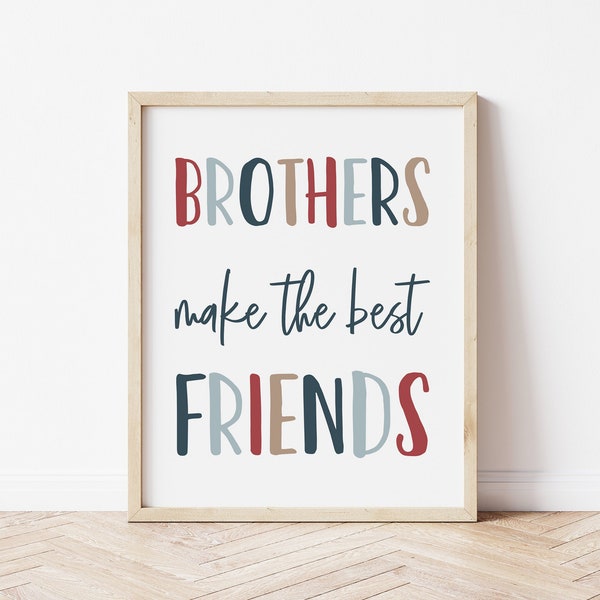Brothers Make The Best Friends Print, Kinderzimmer Deko, Kinderzimmer Dekor, Kinderzimmer Deko, Playroom Prints, Playroom Schild, Schilder, Kinderzimmer Deko,