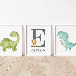 Personalized Dinosaur Name Print, Dinosaur Nursery Prints, Baby Boy Nursery, Animal Nursery Wall Decor, Custom Prints, Dinosaur Bedroom,