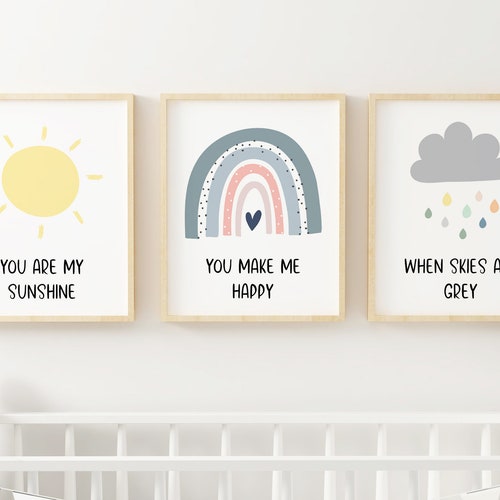 You Are My Sunshine Rainbow Baby Nursery Prints Baby Nursery Etsy