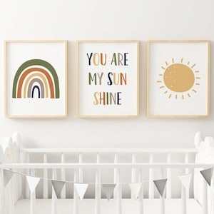You Are My Sunshine Nursery Print, Rainbow Playroom Wall Decor, Kids Room Prints, Toddler Playroom, Boy Playroom Wall Art, Playroom Poster,