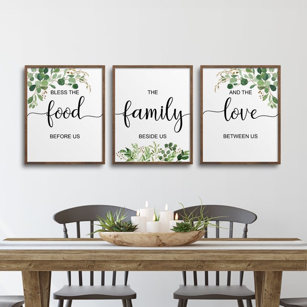 Bless the food before us Prints, Family Dining Room, Home Decor, Kitchen Wall Art, Kitchen Art Prints, Kitchen Signs, Bible Verse Wall Art,