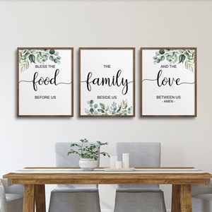 Bless the food before us Prints, Home Decor, Dining Room Decor, Kitchen Wall Art, Kitchen Art Prints, Kitchen Signs, Bible Verse Wall Art,