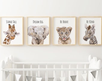 Safari Nursery Prints, Jungle Animal Wall Art, Baby Boy Nursery Decor, Girls Room Decor, Nursery Animal Prints, Nursery Decor, Elephant,