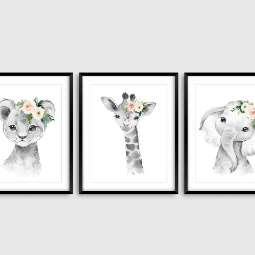 Black and White Nursery Prints Baby Room Decor Gender Etsy