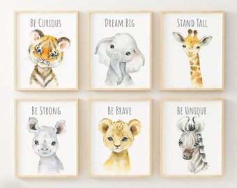 Poster Print Nursery Wall Art Welcome to the Jungle Nursery Decor Print Safari Animals Printable Nursery Animals Print Large Print