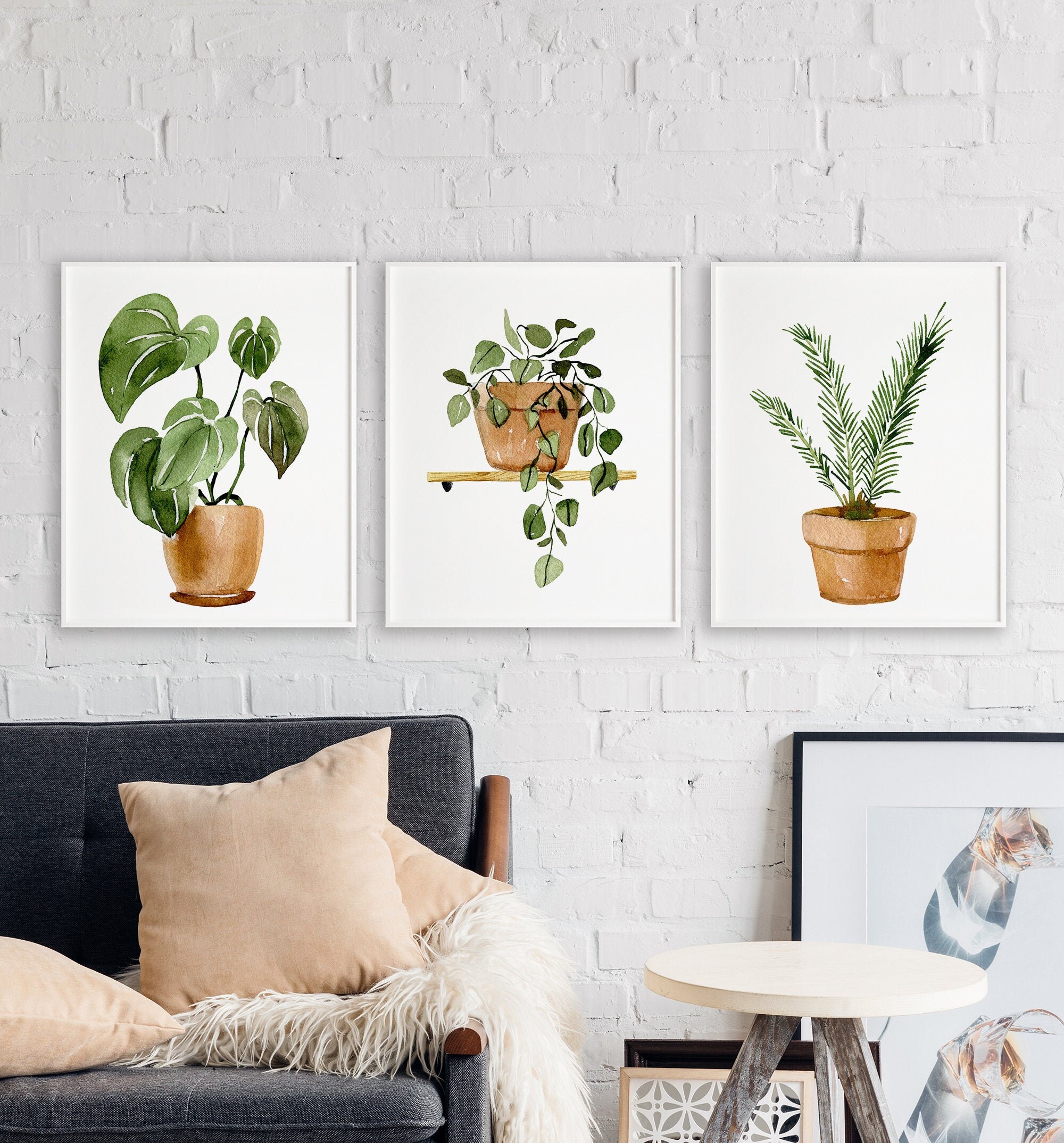Botanical Print Set, House Plant Prints, Watercolor Botanical Prints ...
