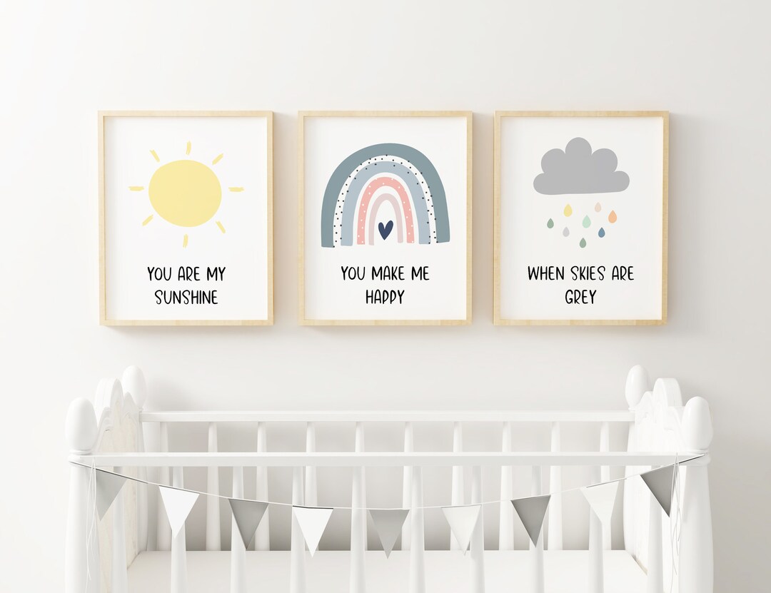 You Are My Sunshine Rainbow Baby Nursery Prints Baby Nursery Etsy