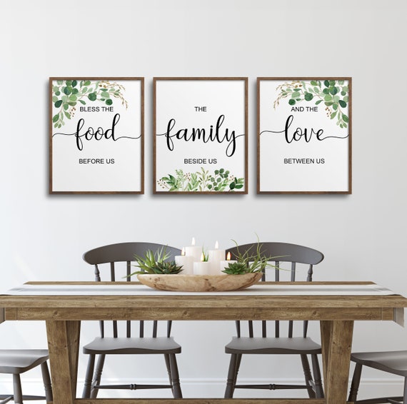 Bless the food before us Prints, Family Dining Room, Home Decor, Kitchen Wall Art, Kitchen Art Prints, Kitchen Signs, Bible Verse Wall Art,