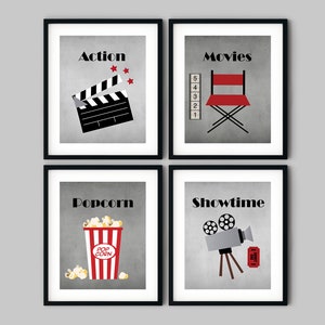 Movie Theater Decor, Printable Wall Art, Home Theater Wall Decor, Movie Posters, Cinema Posters, Movie Lover Gift, Home Decor, Showtime,