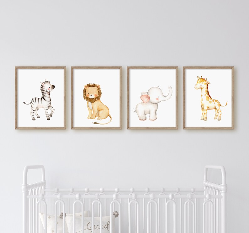 Safari Animal Prints, Jungle Animals, Baby Boy Nursery Wall Art ...