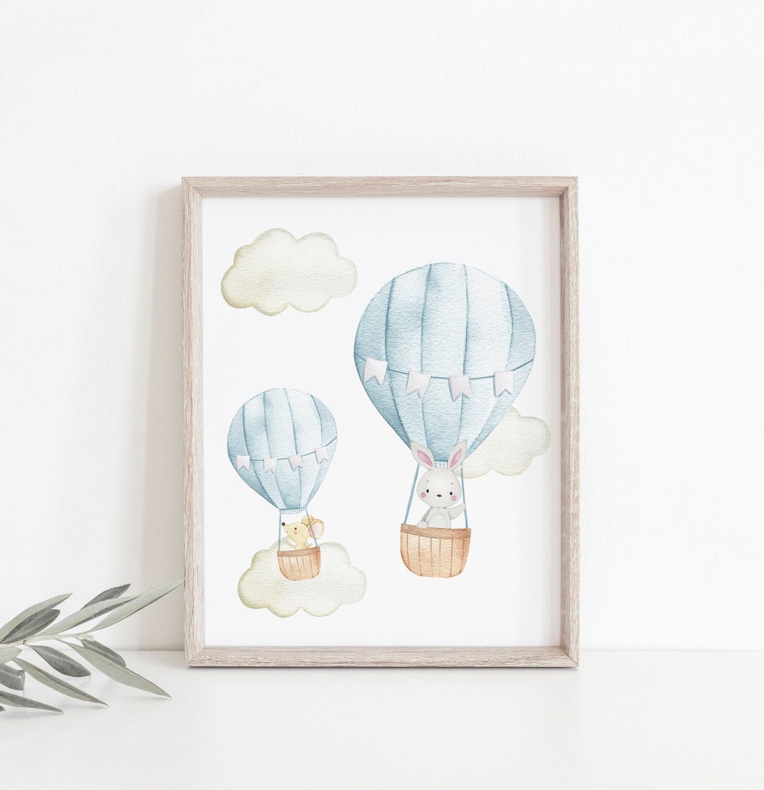 Hot Air Balloon Nursery Print, Oh the Places You Will Go Nursery Wall