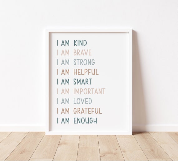 Affiche affirmations positives enfant - affirmations personnalisées - affirmations pour enfants par Le Temps des Paillettes