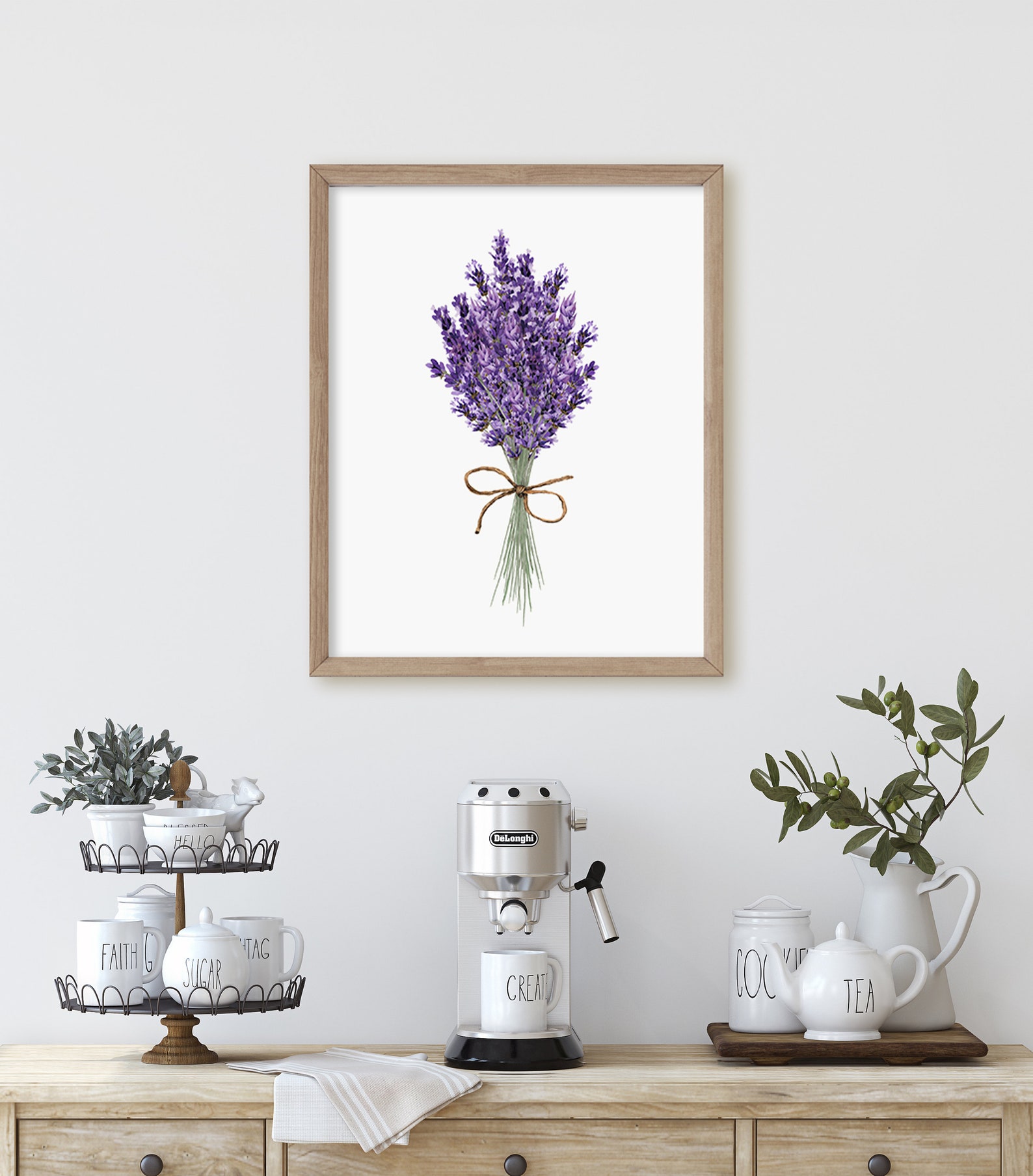 Lavender Prints Watercolor Lavender Wall Art Rustic Etsy
