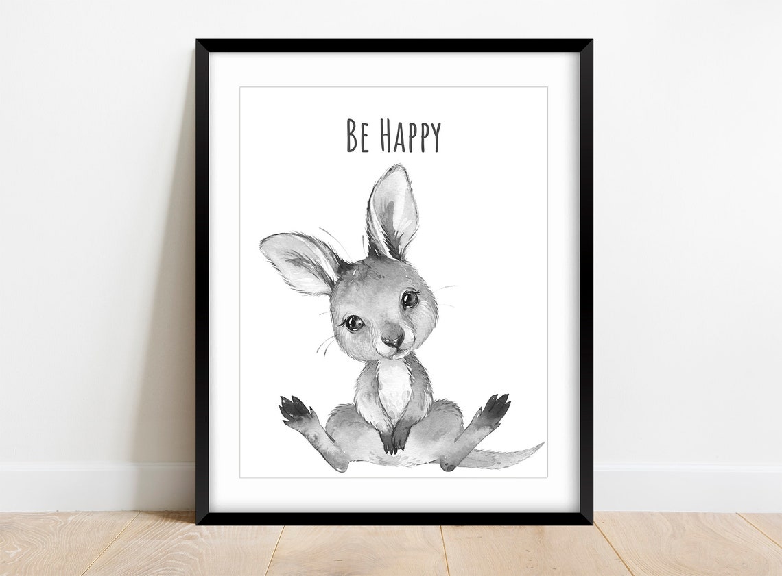 3 Black and White Animal Nursery Prints Be Kind Safari Etsy