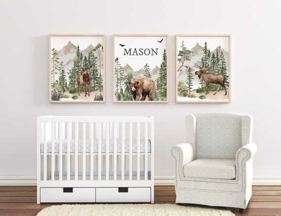 Custom Name Print Personalized Nursery Print Wilderness