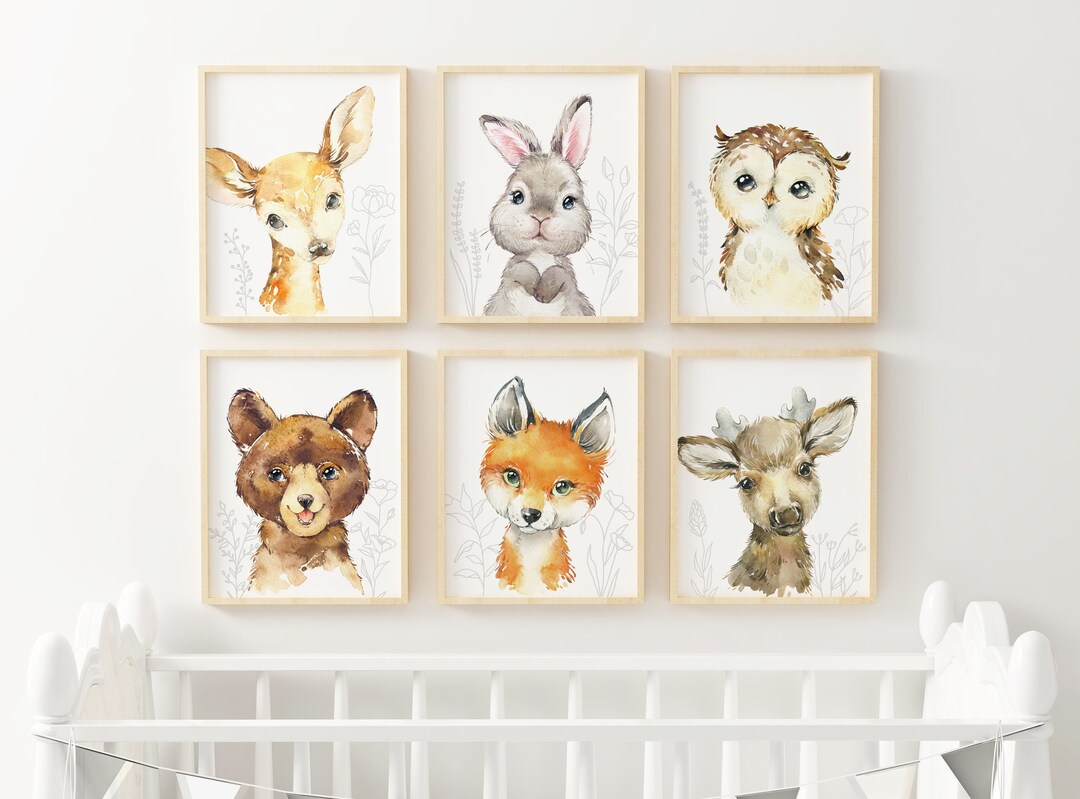 Baby Girl Nursery Wall Art, Woodland Animal Prints, Girls Room Decor ...