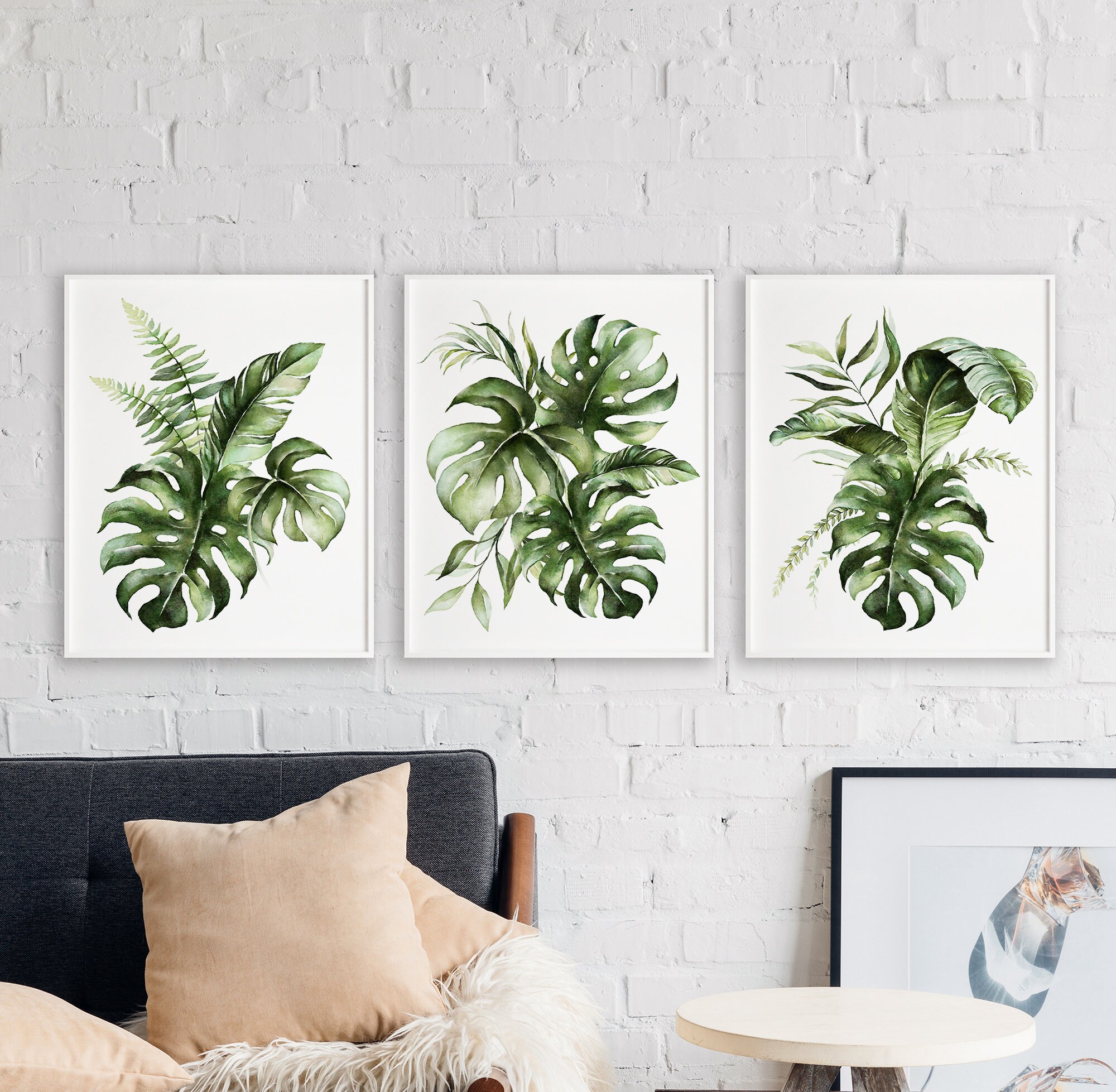 Tropical Leaves Monstera Leaf Prints Botanical Print Set - Etsy