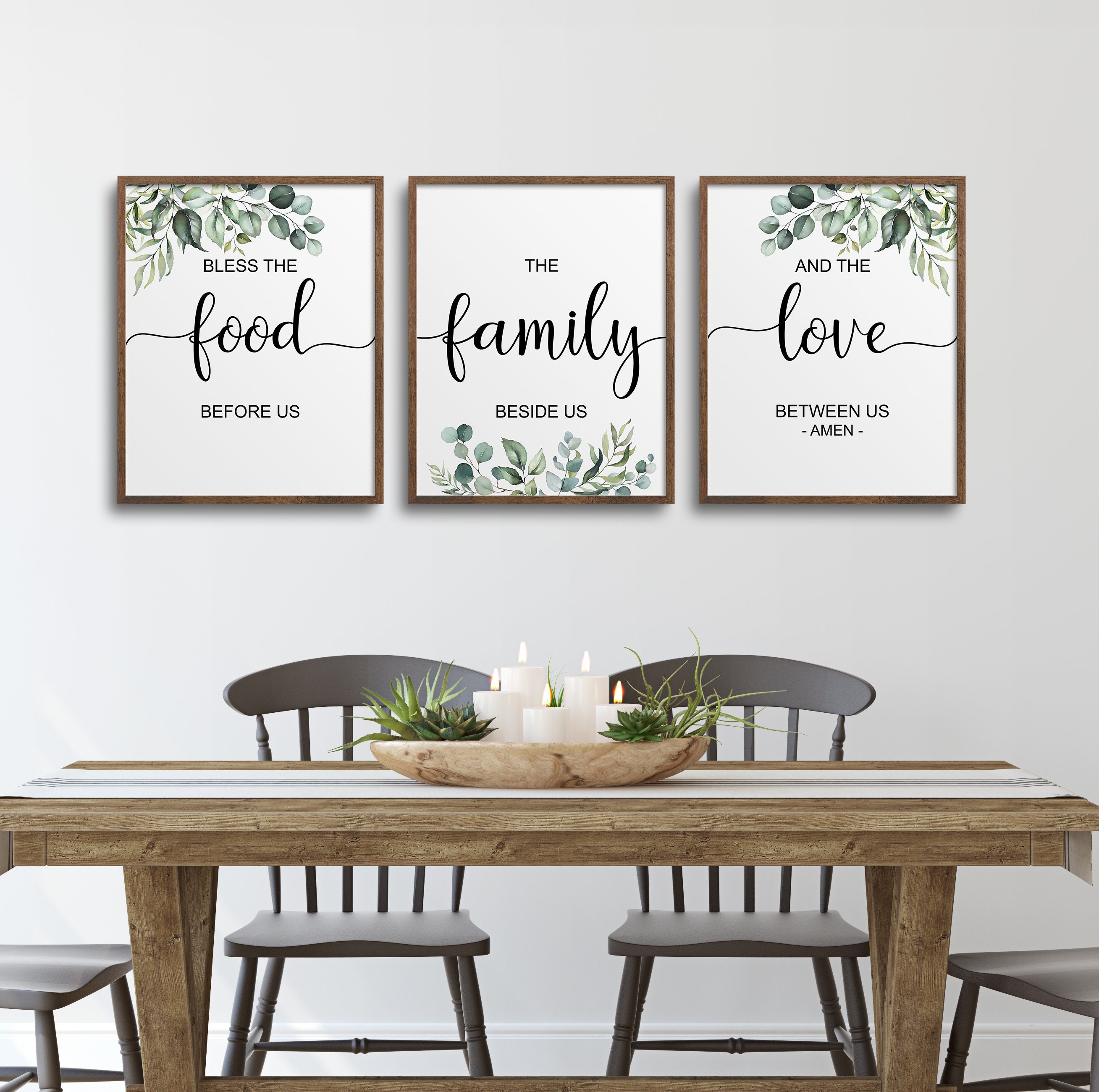 Bless the Food Before Us Prints Dining Room Decor Kitchen - Etsy