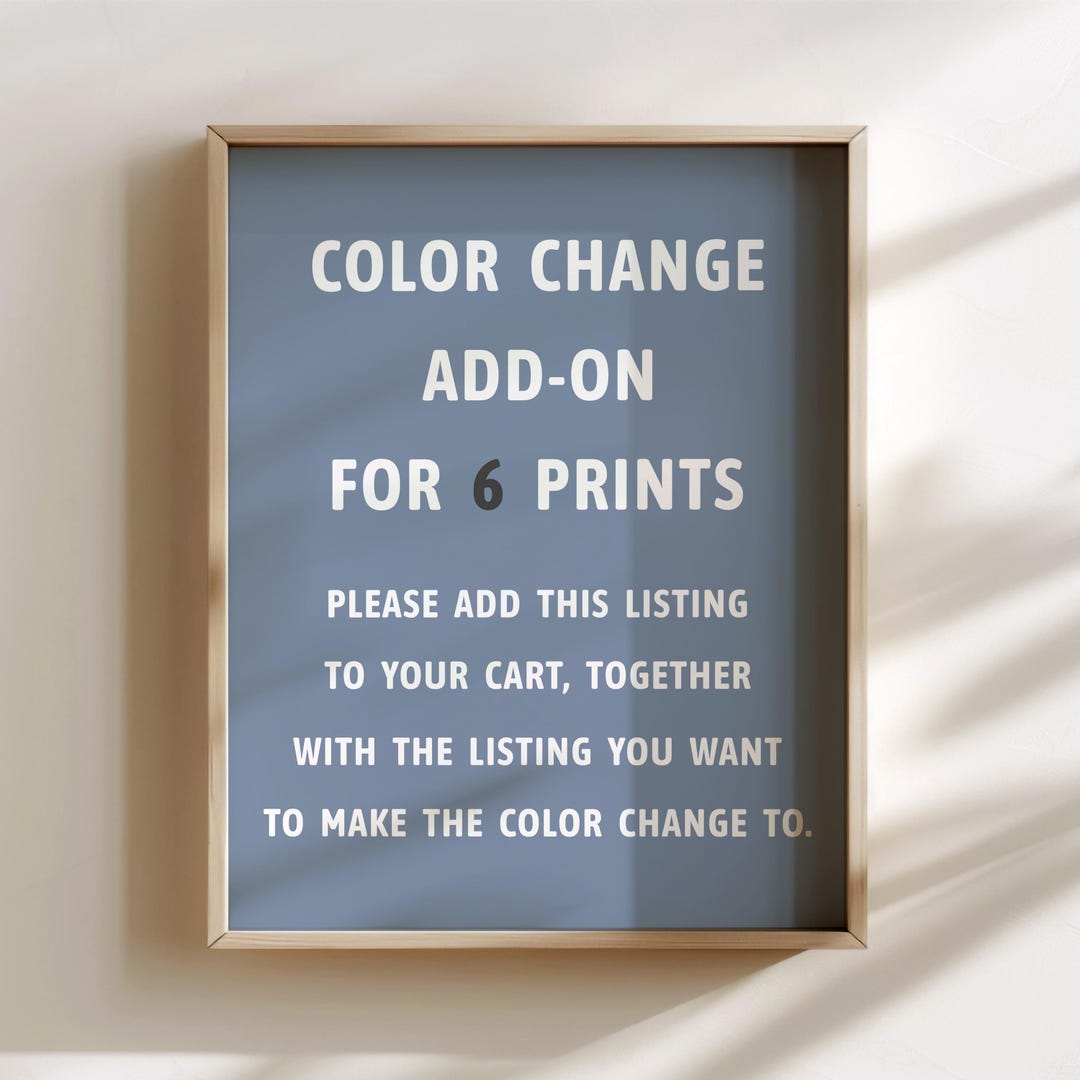 Color Change Add on for 6 PRINTS, Custom Colors, Customized Prints ...
