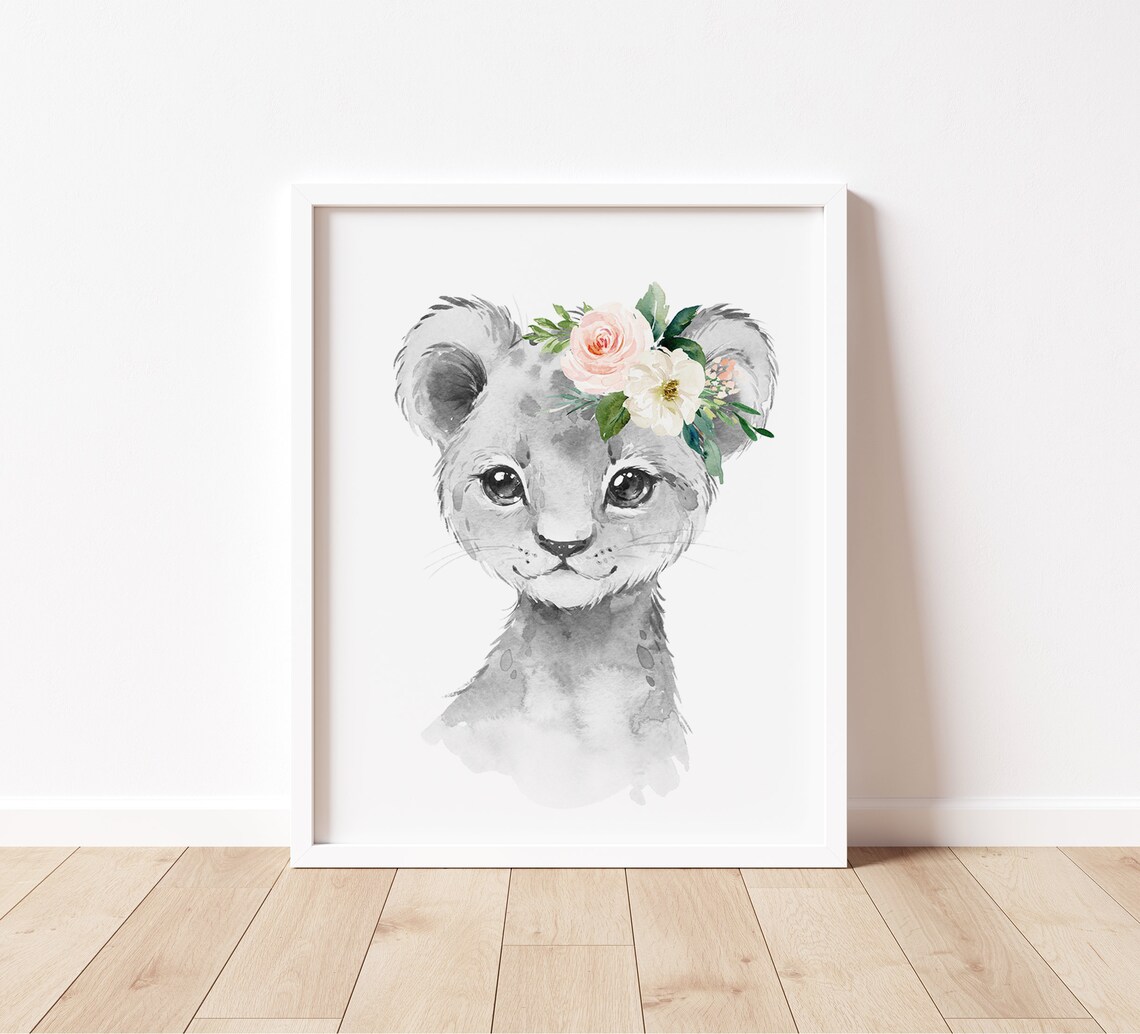 6 Black and White Safari Animal Nursery Prints Blush Pink Etsy