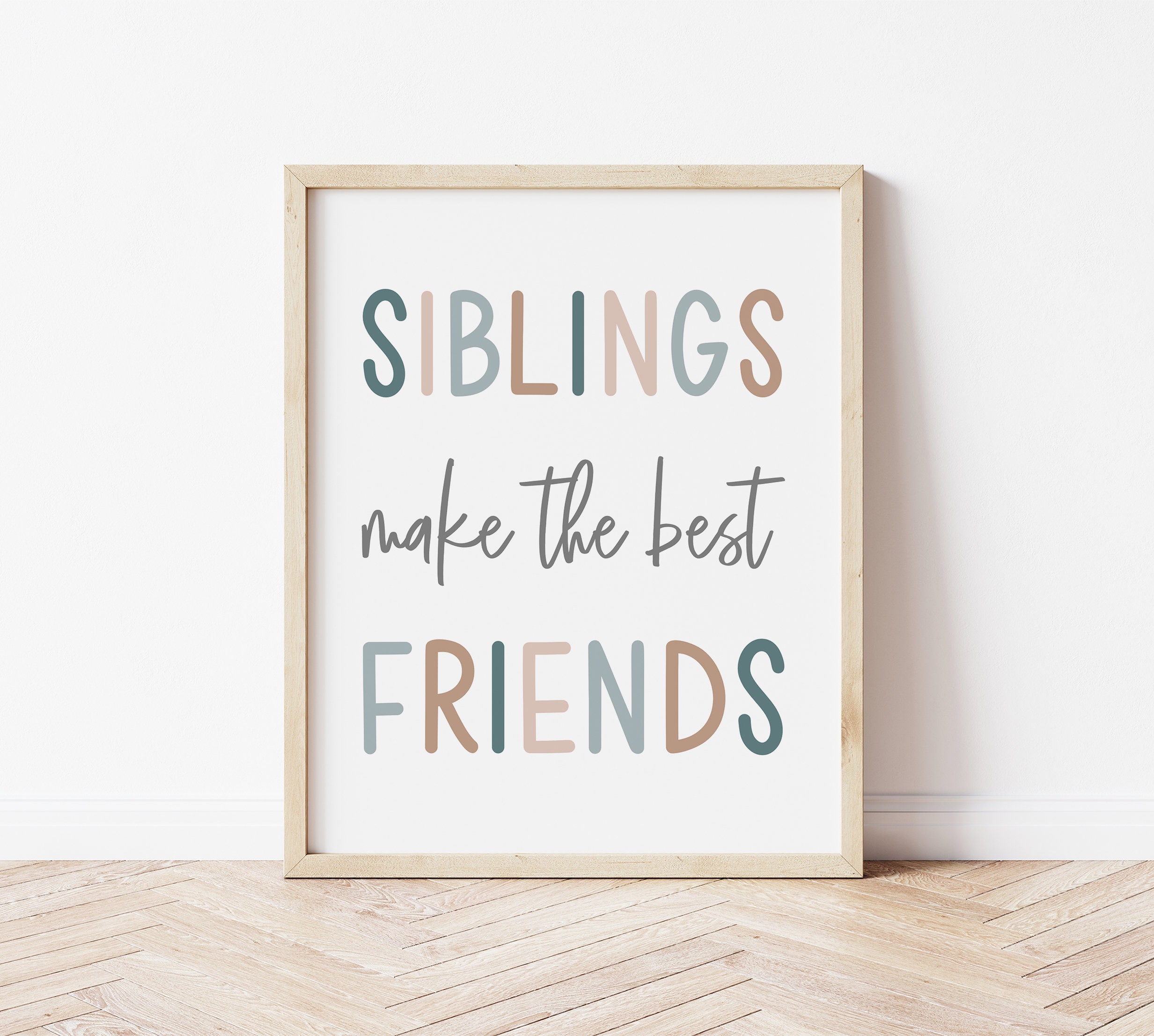 Siblings Make the Best Friends Print Playroom Decor Kids | Etsy
