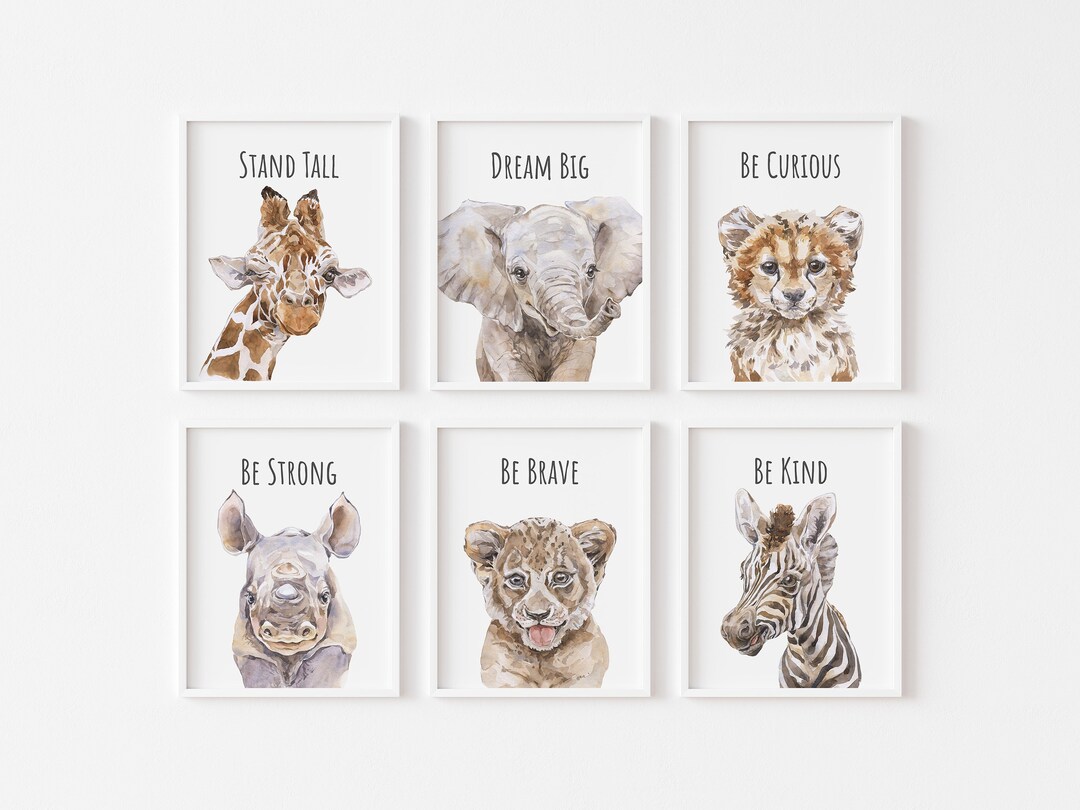 Safari Nursery Prints, Jungle Animal Wall Art, Baby Boy Nursery Decor ...