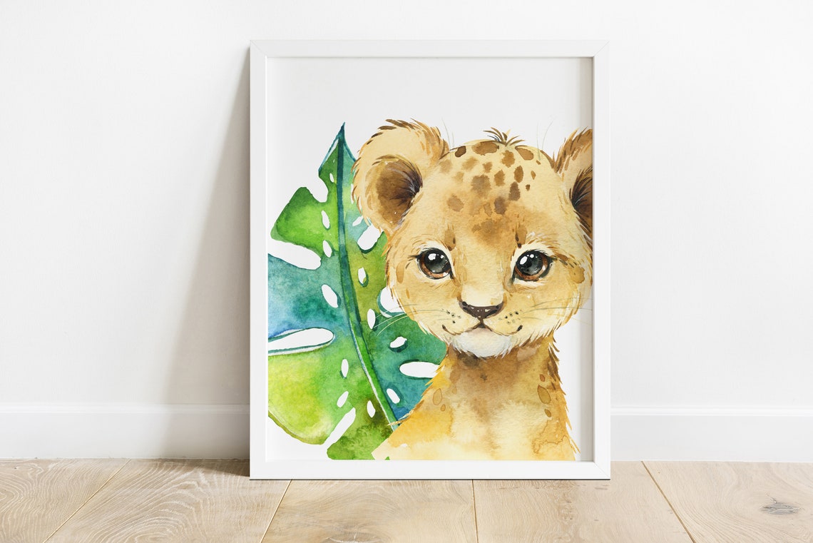 DXOAGXQ Jungle Safari Baby Animals Nursery Wall Art Prints - Set Of 6 Unframed 8x10" Watercolor Prints - View #7