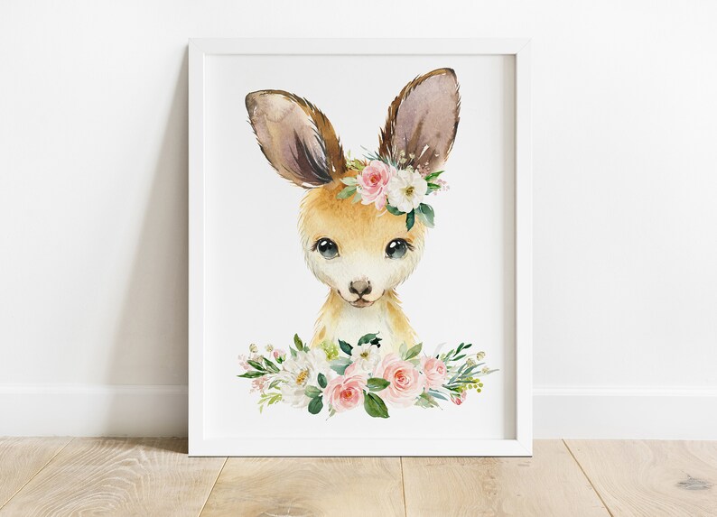 Baby Girl Nursery Animal Prints Baby Nursery Wall Art Koala Etsy