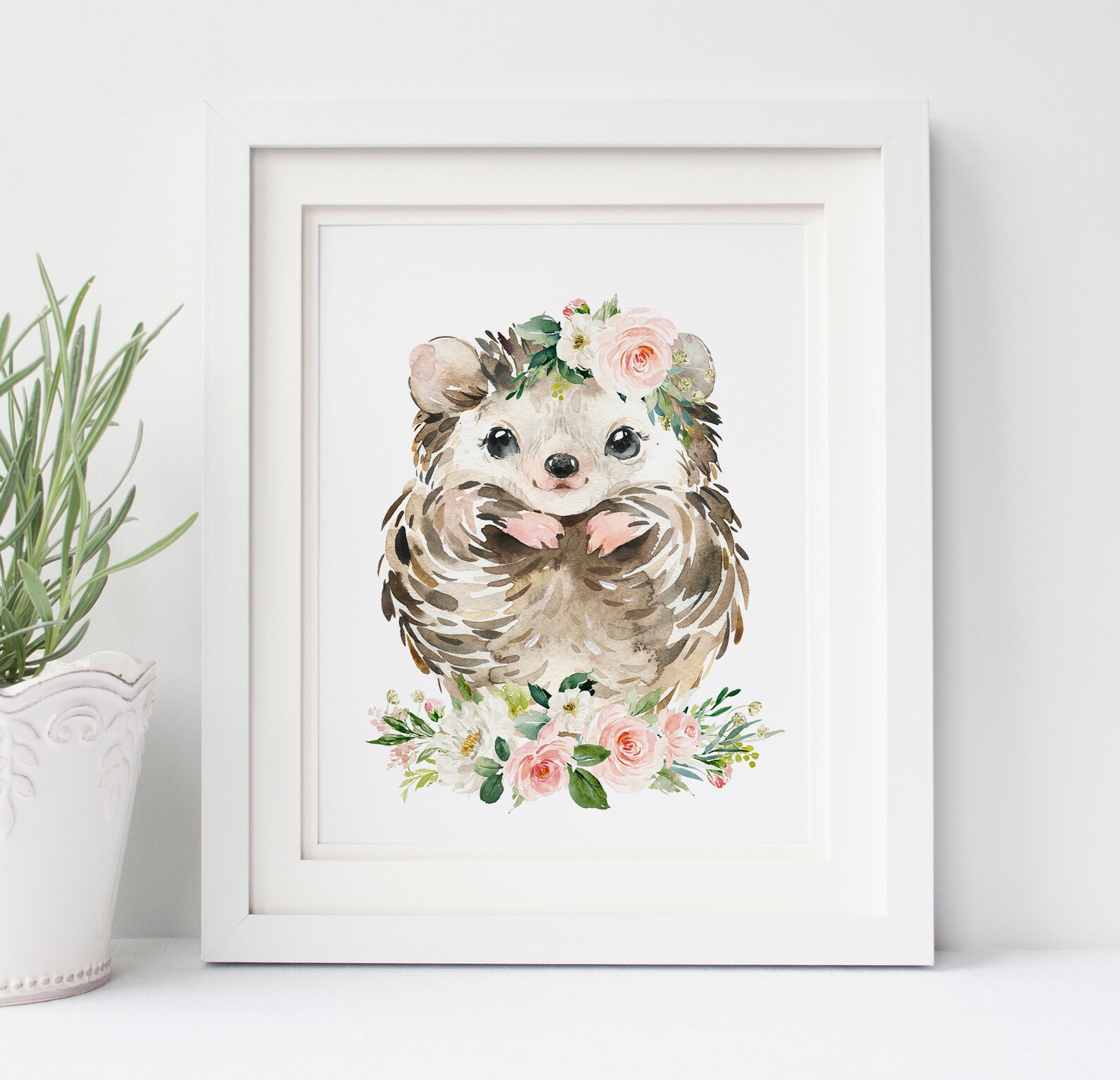 Baby Girl Nursery Wall Art, Floral Woodland Animal Prints, Girls Room ...