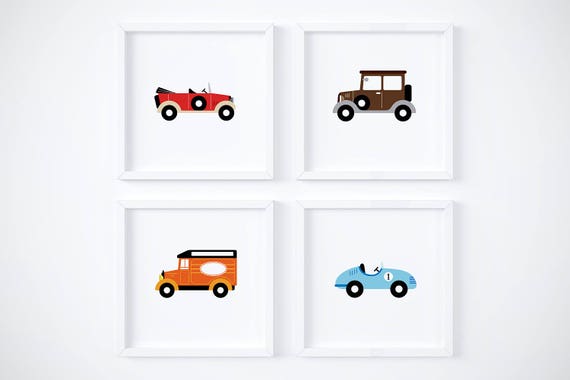 Classic Cars Printables Vintage Cars Printables Race Car Etsy