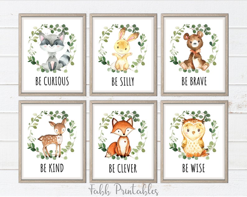 Boy Woodland Animals Nursery Boy Woodland Nursery Prints Etsy