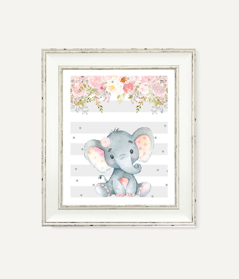 Elephant Pink Gray Party Decorations Pink And Gray Baby Girl Etsy