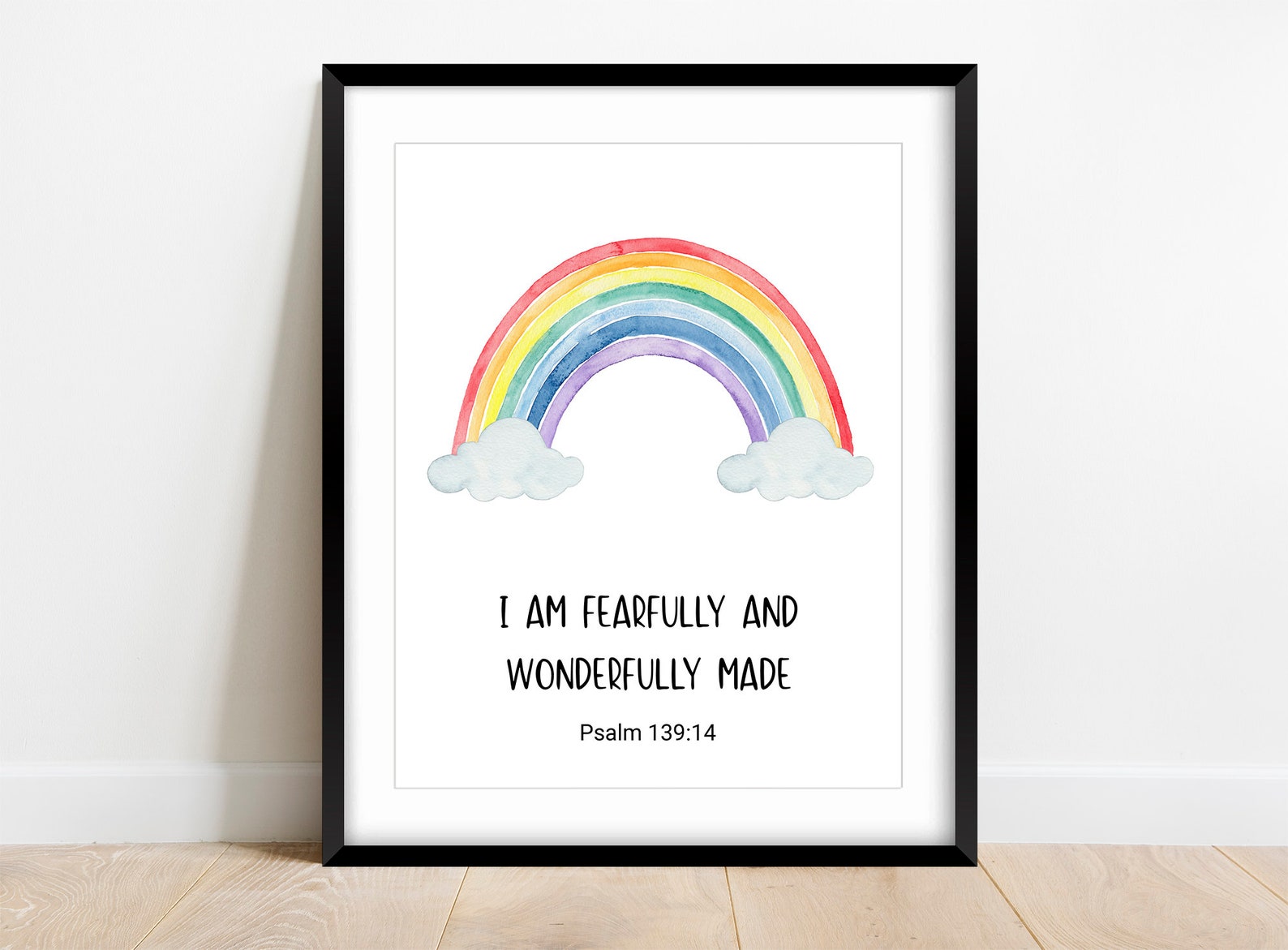 Bible Verse Rainbow Baby Nursery Prints Baby Nursery Wall Art Etsy